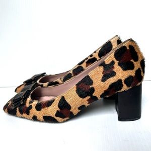 Dunes Leopard Pony Hair Bow Heels